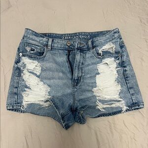 American Eagle Outfitters Distressed Light Blue Jean Shorts